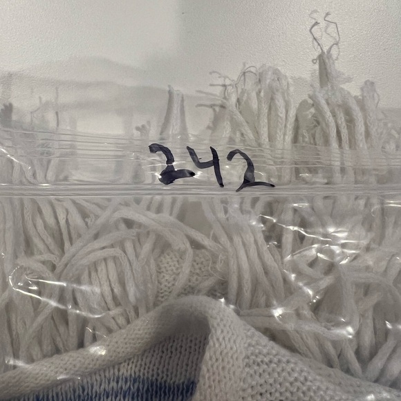 Ralph Lauren L Striped Fringe Poncho Top V-neck fringe hem boho coastal beach - Picture 7 of 7